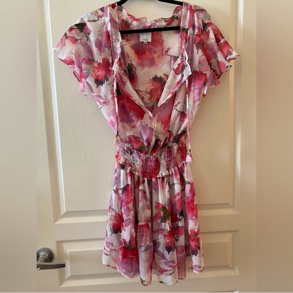 MISA Los Angeles Natalia Dress in Garden Fuchsia - M - Picture 2 of 16